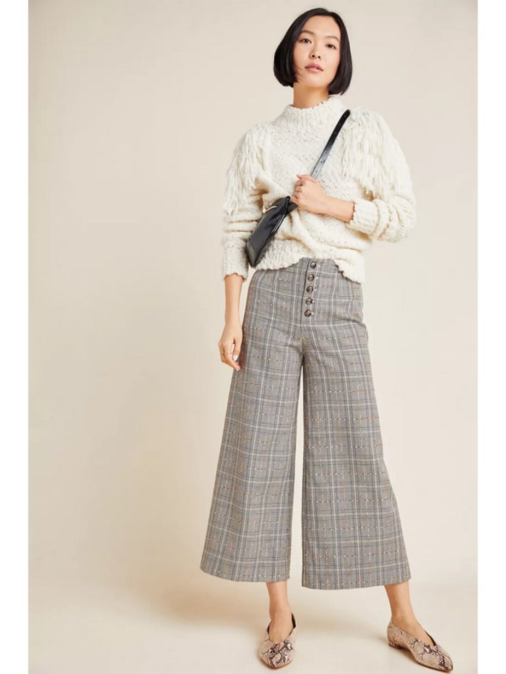 by Anthropologie Sz. 6 Roma Plaid Chenille Trousers